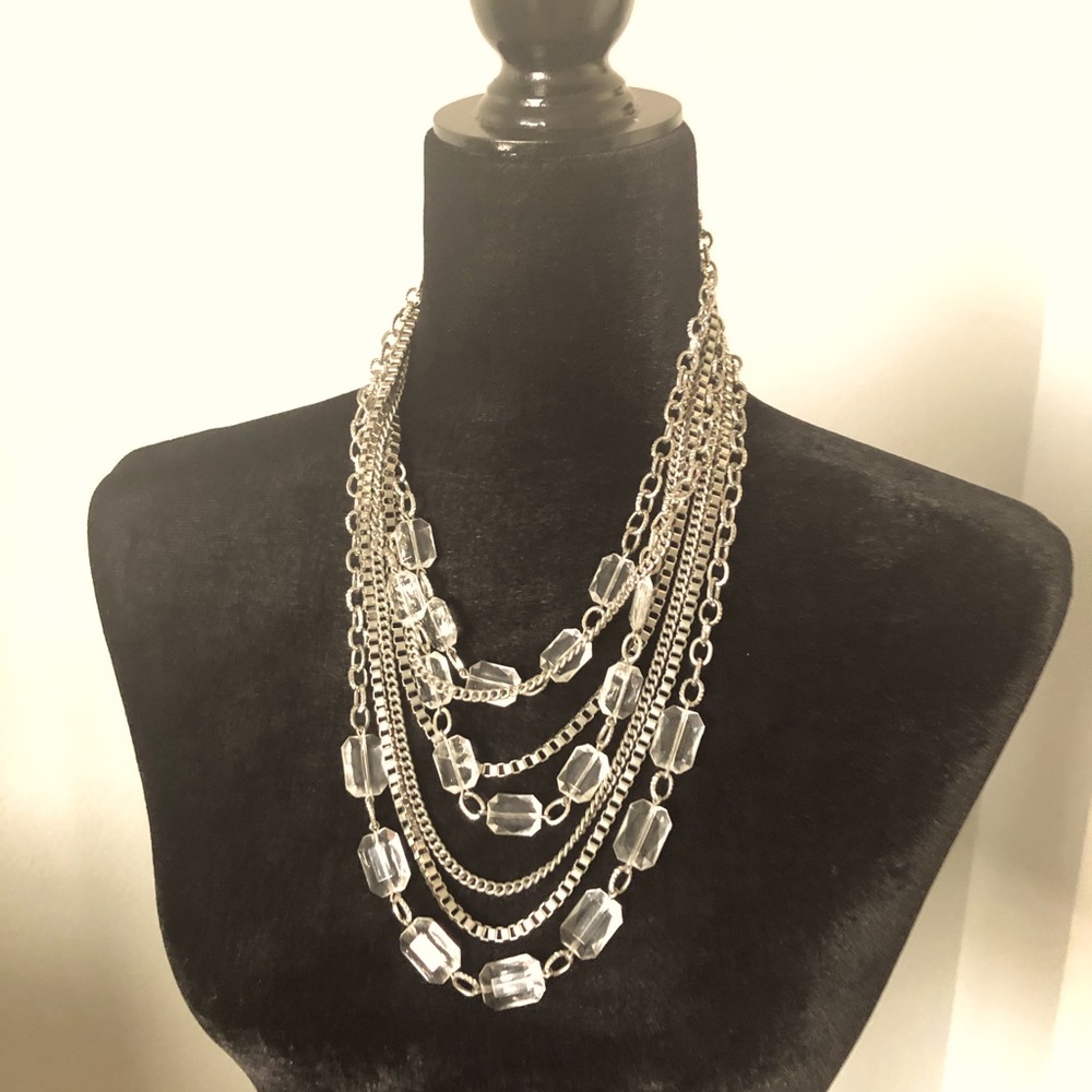 Statement Layering Crystal Necklace.